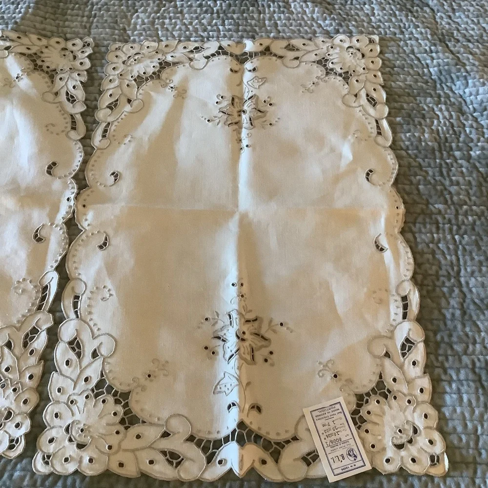 Five Piece Hand Embroidered in Portugal  Linen Set